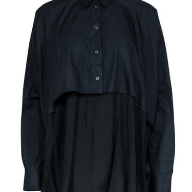 MM6 Mason Margiela - Black Long Sleeve Double Layer Button Down Shirt Sz M