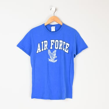 Vintage Y2k Air Force T-Shirt - college lettering, blue & white - Men's M 