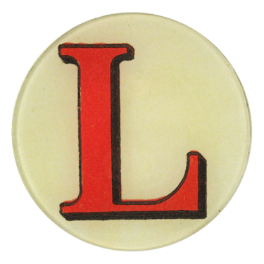 Red Letter L 5 3/4&quot; Round