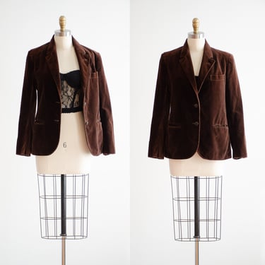 brown velvet jacket 80s 90s vintage velvet blazer 