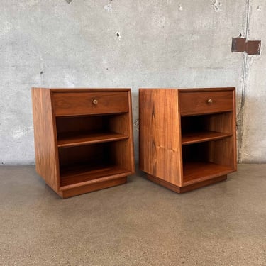 Mid 1960's Vintage Drexel Declaration End Table's Night Stands Set in Fully Restored Walnut