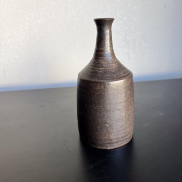 1960s Scandinavian Art Pottery Vase Brown 