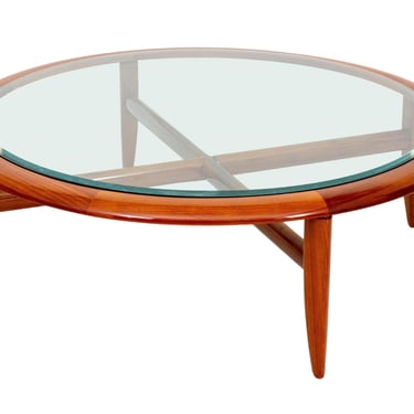 Tihany for Pace Glass-Topped Mahogany Low Table