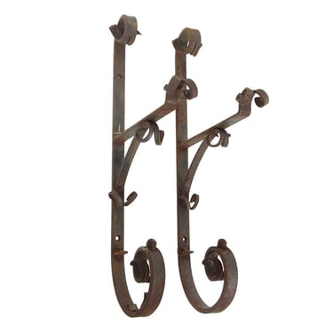 Large Pair of Wrought Iron Brackets