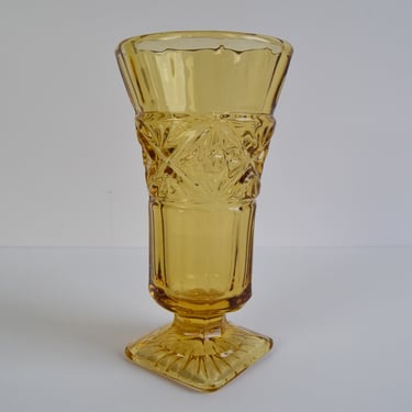 Art Deco Amber Glass Vase, 1940's. 