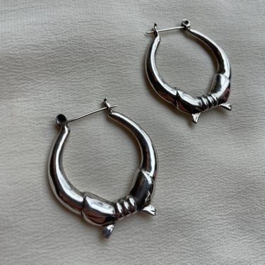 80s epic silver bow hoops E230