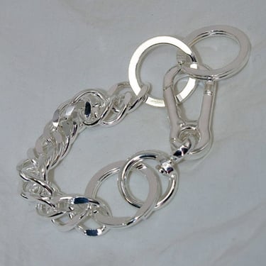 Martine Ali Twin Link Hardware Bracelet - Silver on Garmentory