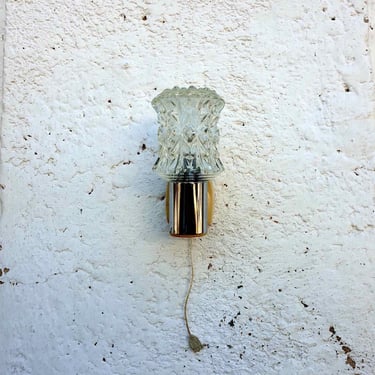 Mid Century Wall Lamp / Vintage Sconces / Targetti Design / Vintage Lighting / Paolo Targetti /Crystal Glass Wall Lamp / Italy / 1960 / '60s 