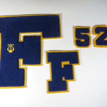 Vintage Athletic Letter "F" - Vintage School Athletic Letters and Numbers 