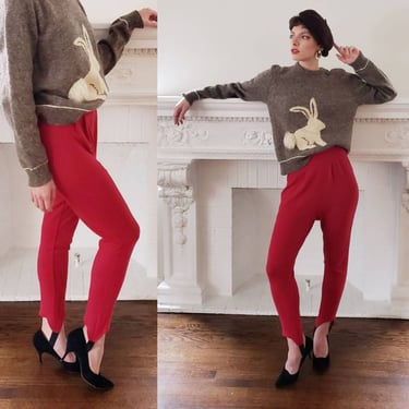 1980s ST. JOHN Red Knit Wool Pants  large/x-large – Birthday Life