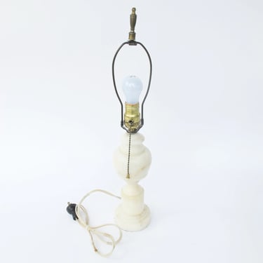 Antique White Marble Base Lamp 