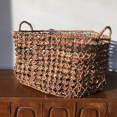 Large open weave Water Hyacinth Basket