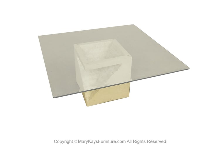 Postmodern Mactan Stone Glass Coffee Table 