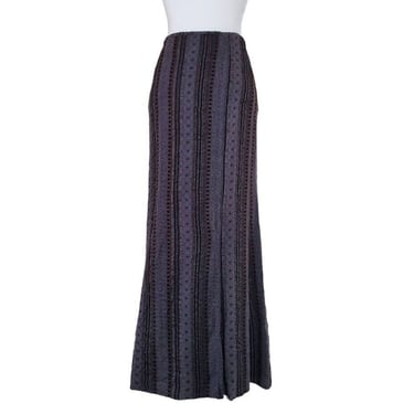 New BNWT Casch Gro Abrahamsson Brown Stripe Long Skirt Fit Flare 27