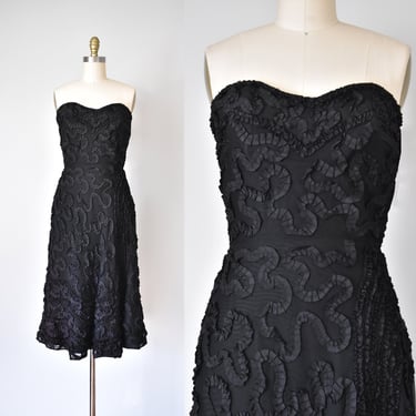Sabrina ribbon ruffle 1950s dress, rockabilly 50s dress, pinup marilyn monroe, 1940s dress 