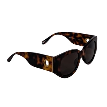 Linda Farrow - Brown Tortoise Shell Print "Debbie" Sunglasses