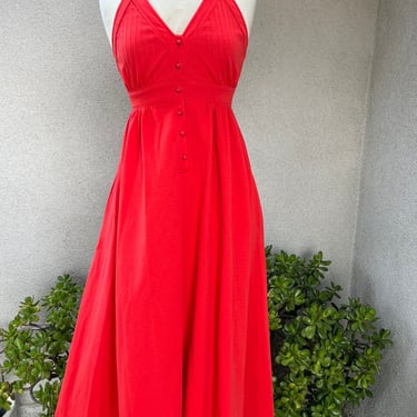 Vintage groovy orange maxi sleeveless dress size S/XS 