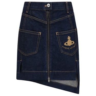 Vivienne Westwood Women Asymmetric Denim Miniskirt