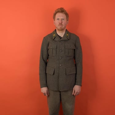 Vintage 50s 60s GKA Goteborg Swedish Military wool jacket - Small 