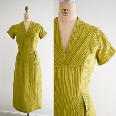 1950s-Style Chartreuse Wiggle Dress 