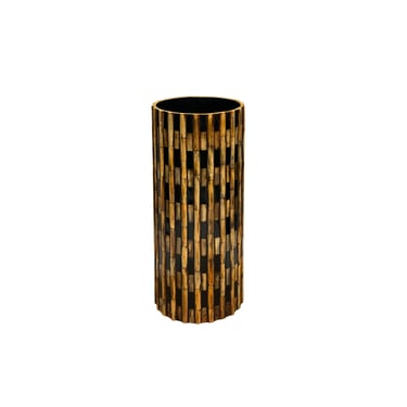 Bamboo Strips Pattern Round Column Shape Umbrella Holder Stand ws3984E 
