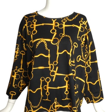 GUCCI- 1990s Horsebit Print L/S T-Shirt, Size Large