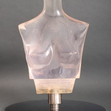 Lucite Female Bust on Chrome Stand, 1970s