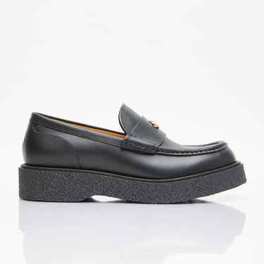 Gucci Men Logo Plaque Leather Loafers