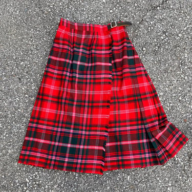 Vintage ‘60s Peter MacArthur tartan kilt | classic preppy wool plaid wrap skirt, authentic Scottish kilt, ladies S 