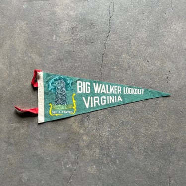 Vintage Big Walker Lookout, VA Felt Souvenir Pennant 