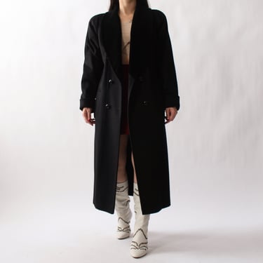 Vintage Jet Black Wool Coat