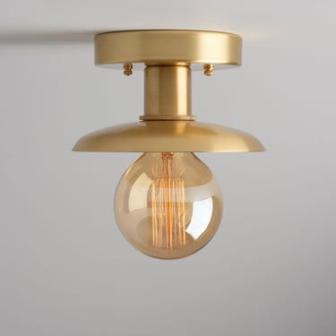 Mid-Century Modern - Brass Lighting - Minimalist Light Fixture - Semi Flush 