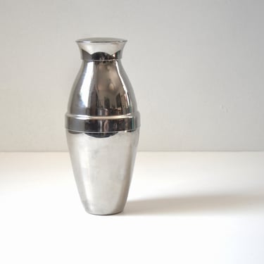Vintage Chrome Cocktail Shaker by Dansk, 3 Piece with Rubber Lined Cap 