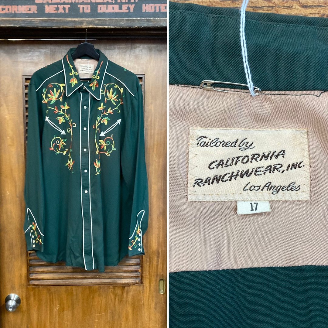 Vintage 1950's Size XL “California Ranchwear” Western Cowboy