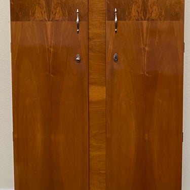 Item #AE89 Vintage Double Door Walnut Armoire c.1950