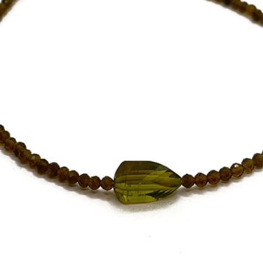 Margaret Solow | Cat's Eye and Tourmaline Bracelet on Silk Cord