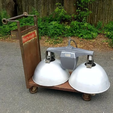 Vintage Industrial Double Holophane Company Inc NYC Garage Lamp 