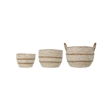 Striped Maize Baskets, Set of 3