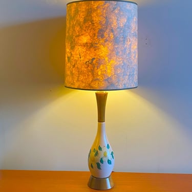 Herta Gertz Ceramic Lamp in Pale Pink w/ Birchbark Shade