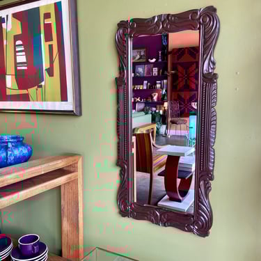 1970's Hand-carved Lacquered Wall Mirror