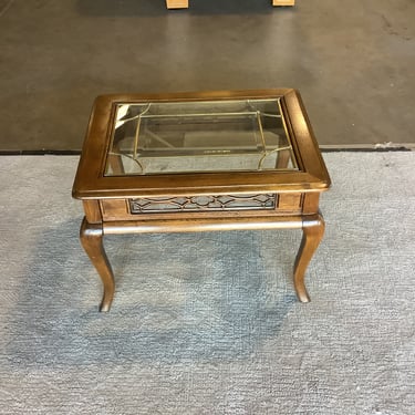 Traditional Glass Top End Table