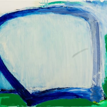 Robert O'Meara Abstract Composition in Blue Oil