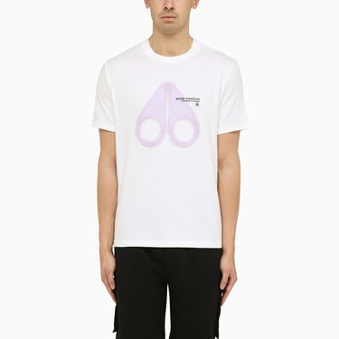 Moose Knuckles White Cotton T-Shirt With Logo Print Men