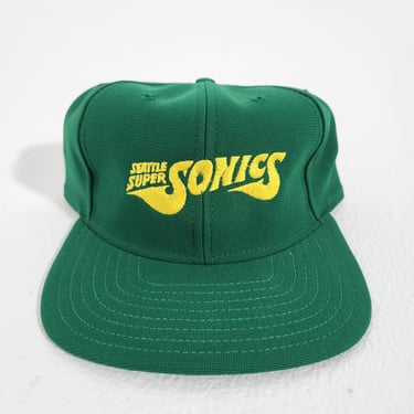 Vintage 1970's Seattle SuperSonics Green Snapback Hat