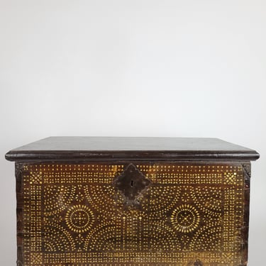 Shell Inlaid Wooden Trunk