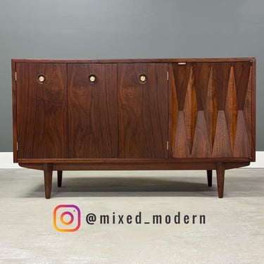 Refinished 52” Albert Parvin Harlequin Walnut Credenza 