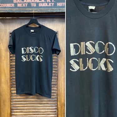 Vintage 1980’s “Disco Sucks” Glitter Rock n’ Roll T-Shirt, 80’s Tee Shirt, Vintage Clothing 