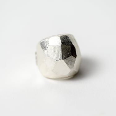 Sterling Silver Faceted Ring