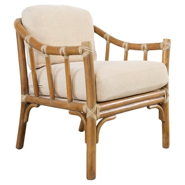 McGuire Organic Modern Rattan Barrel Back Armchair