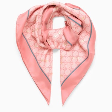 Gucci Pink Scarf With Gg Clamp
